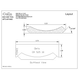 M2 corrugated back knives 7/8" x 5-1/4" crown for shaper or molder